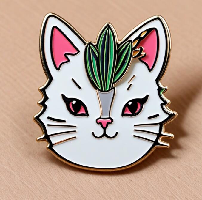 Cactus Cat Enamel Pins