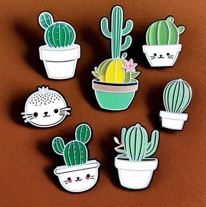 Cactus Cat Enamel Pins