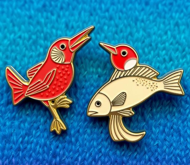 Fish Bird Custom Pins