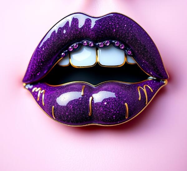 Artistic Purple Lip Custom Pins