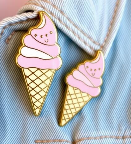 Ice-Cream Cone Soft Enamel Pins