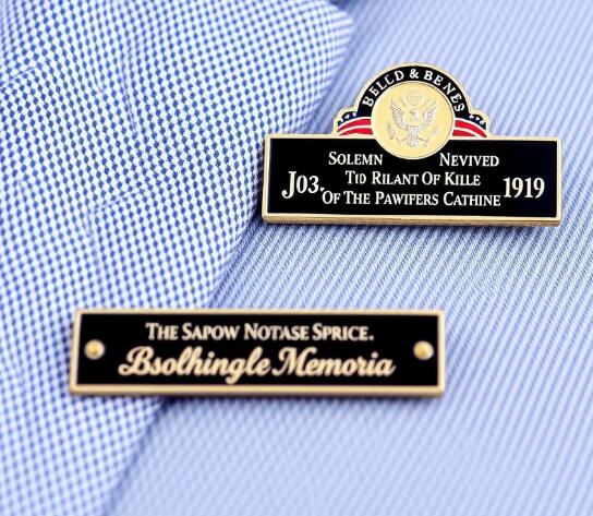 Solemn Memorial Nameplate Lapel Pins