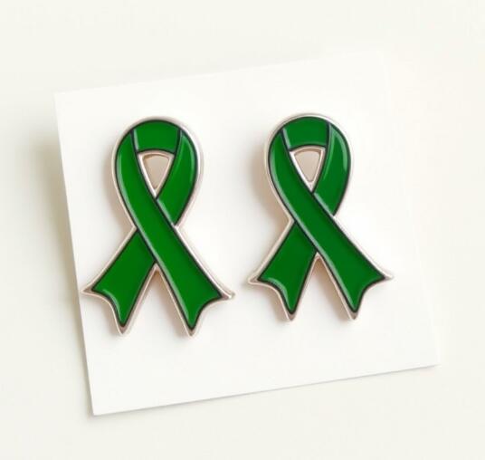 Green Ribbon Soft Enamel Pins