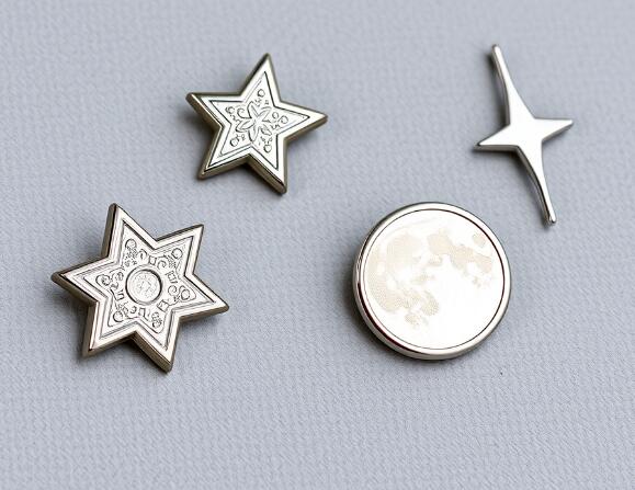 Silvery Stars and the Moon Lapel Pins
