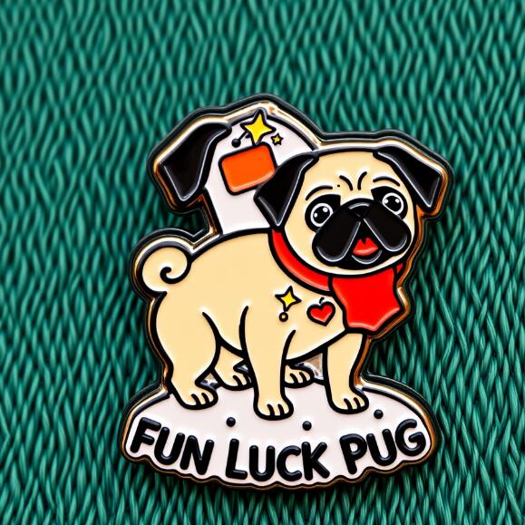 Fun Luck Pug Custom Pins