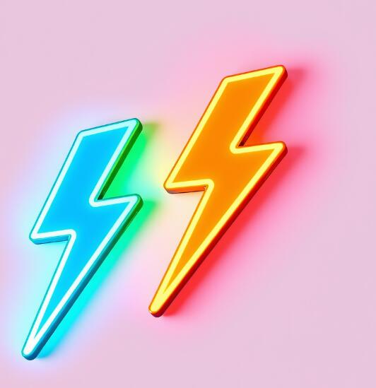 Retro Two-Color Lightning Pins