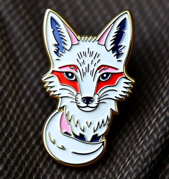 Colorful White Fox Custom Lapel Pins