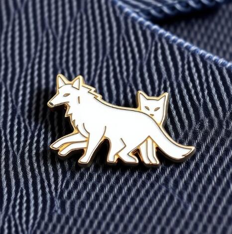 Handcrafted White Fox Custom Lapel Pins