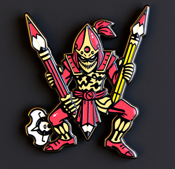 Pencil Warrior Custom Pins