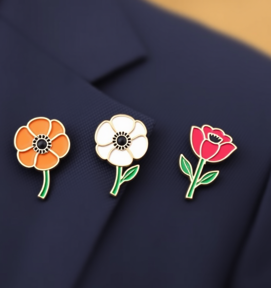 Poppy Flower Lapel Pins