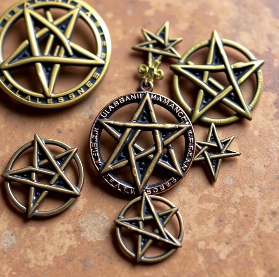 Pentagram Antique Pins