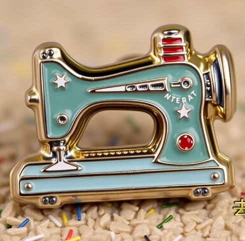 Sewing machine enamel pins